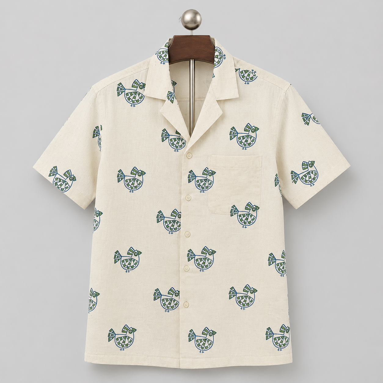 Aartyz quirky print khadi cotton shirt
