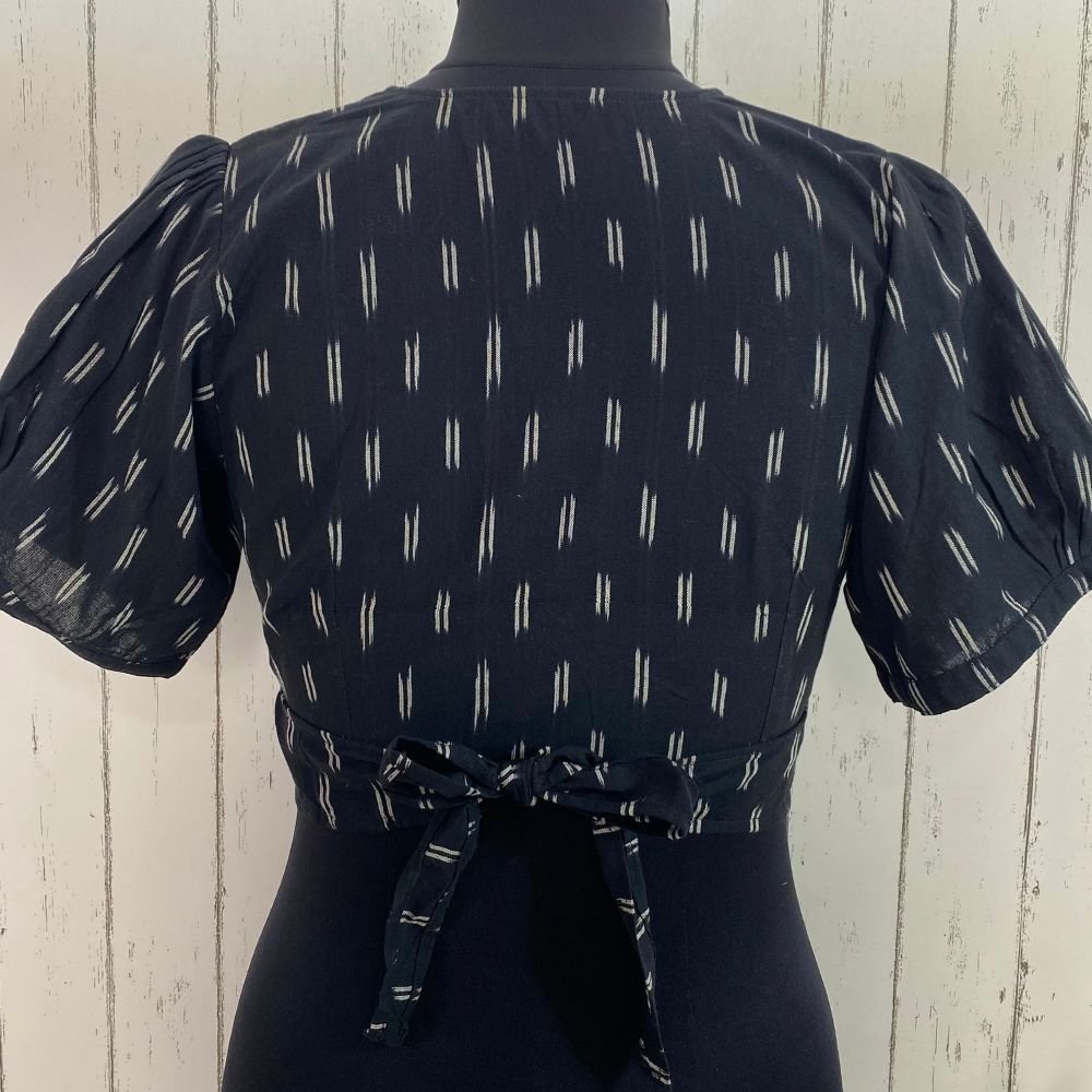 Aartyz black angrakha design blouse