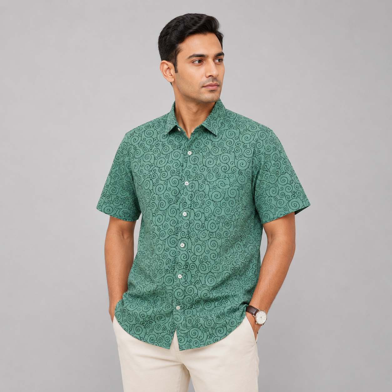 Aartyz pastel green Khadi shirt