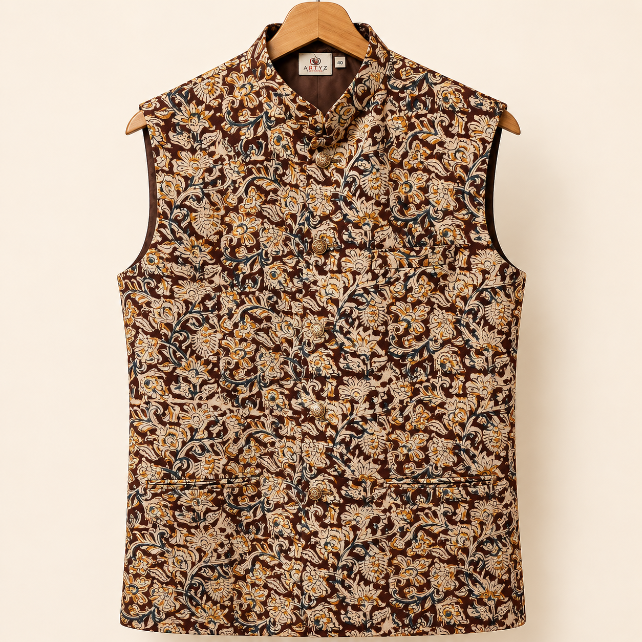 Aartyz kalamkari print modi jacket