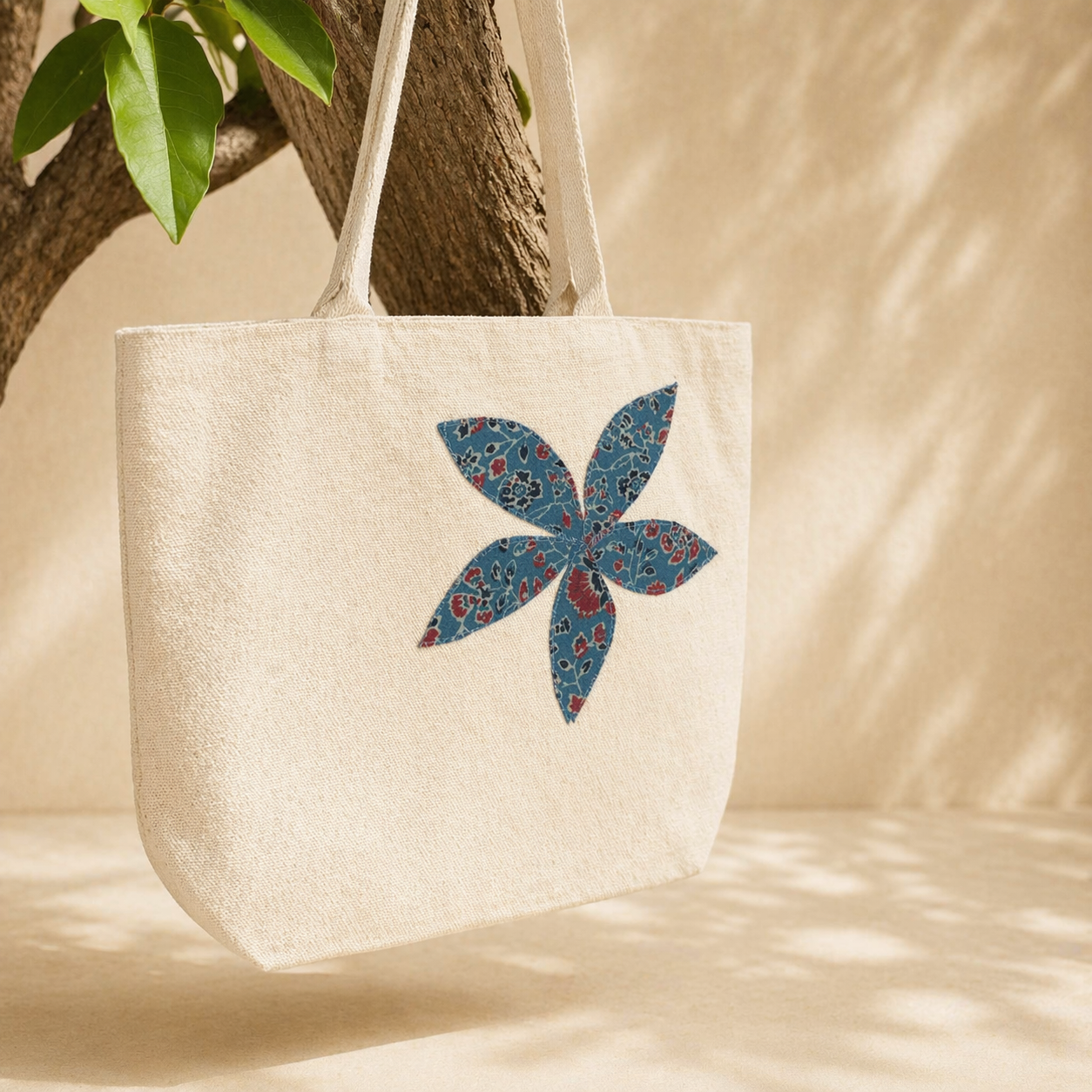 Tote Bag With Patch Work