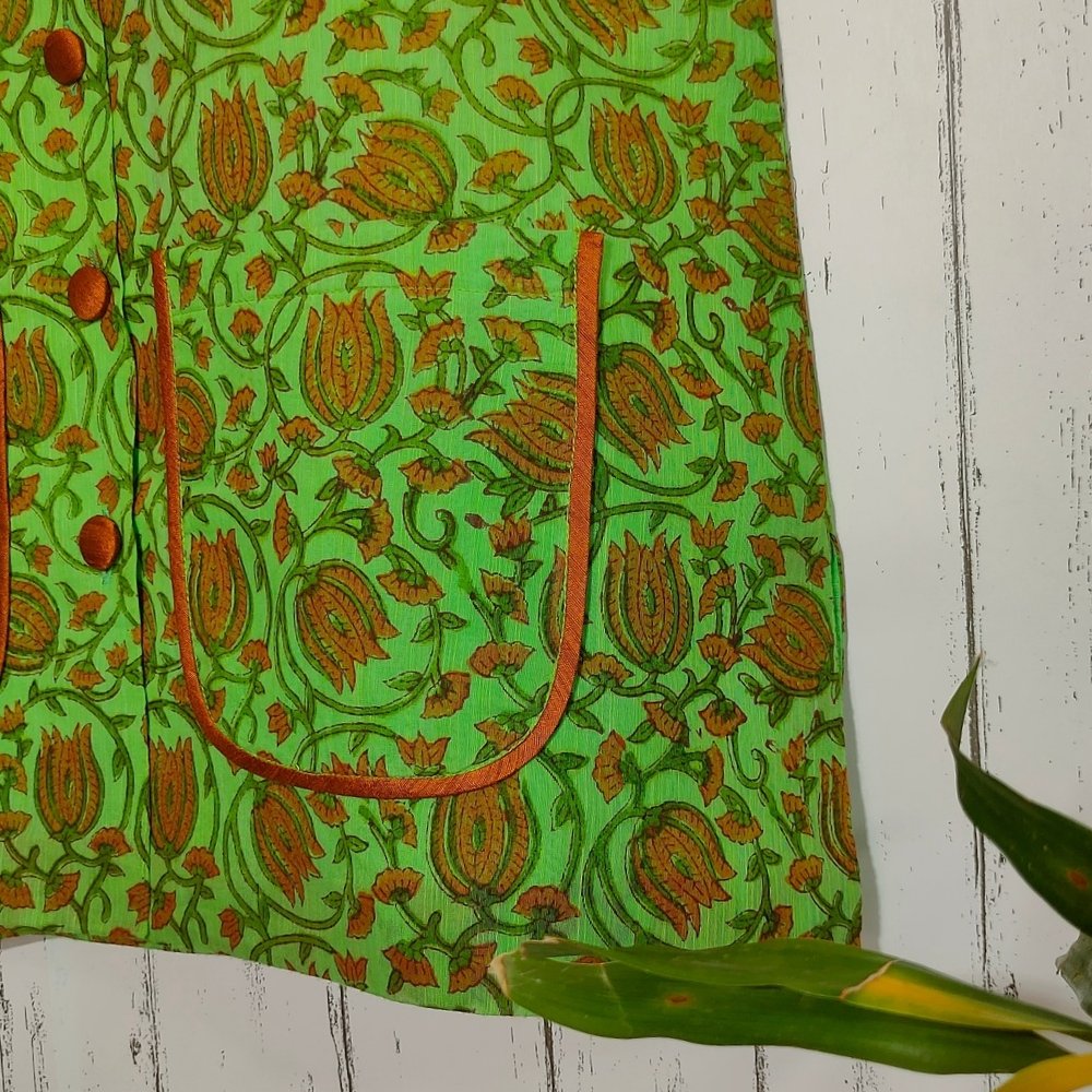 Aartyz green chanderi jacket