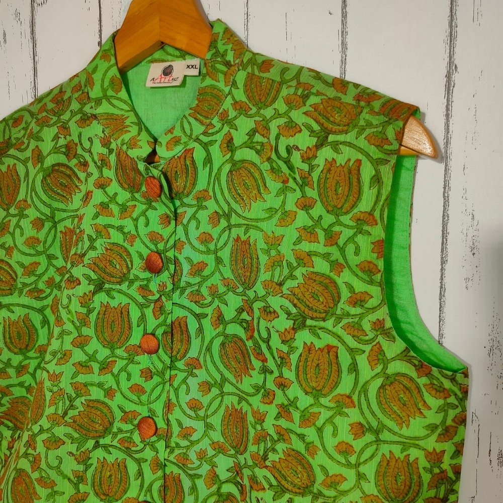 Aartyz green chanderi jacket