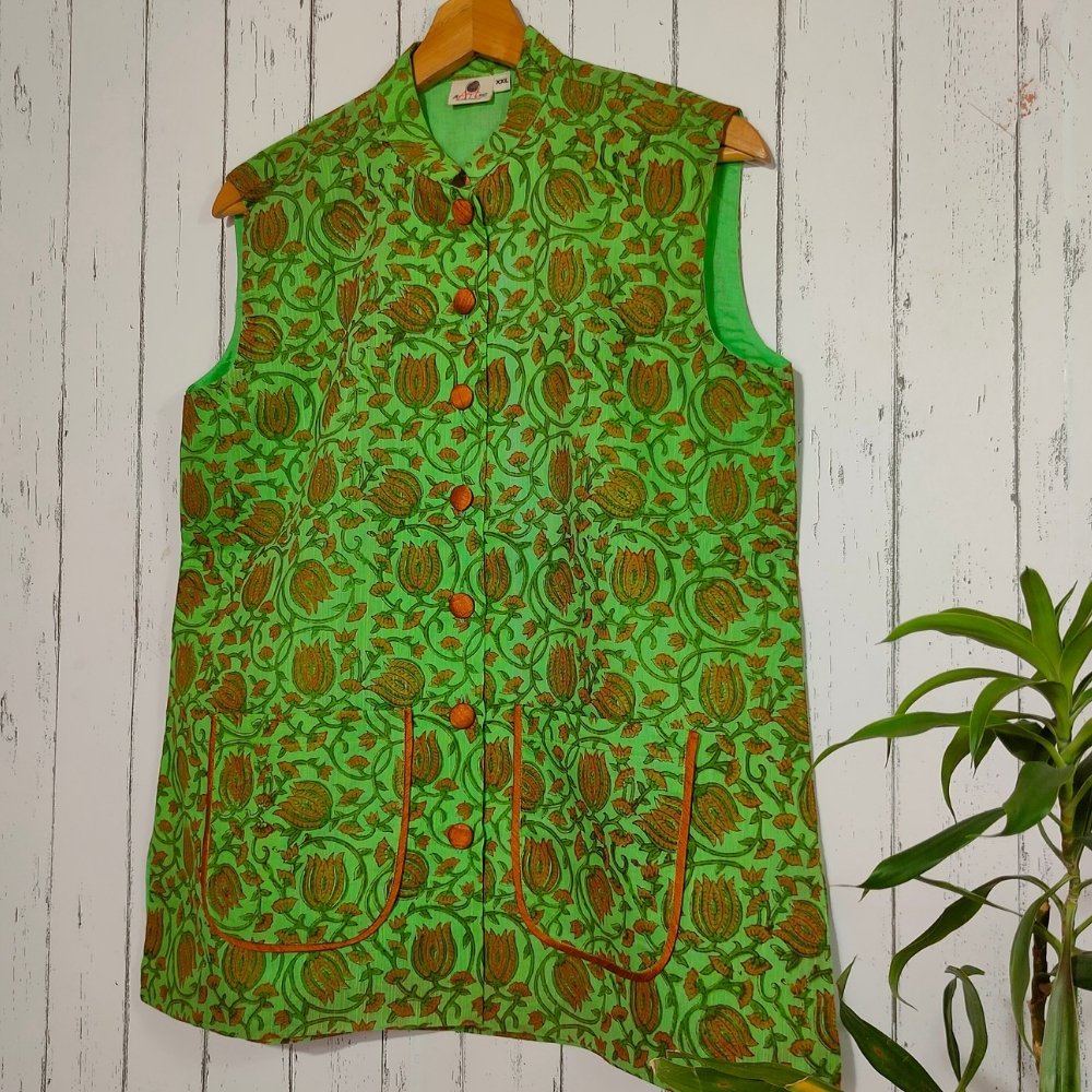 Aartyz green chanderi jacket