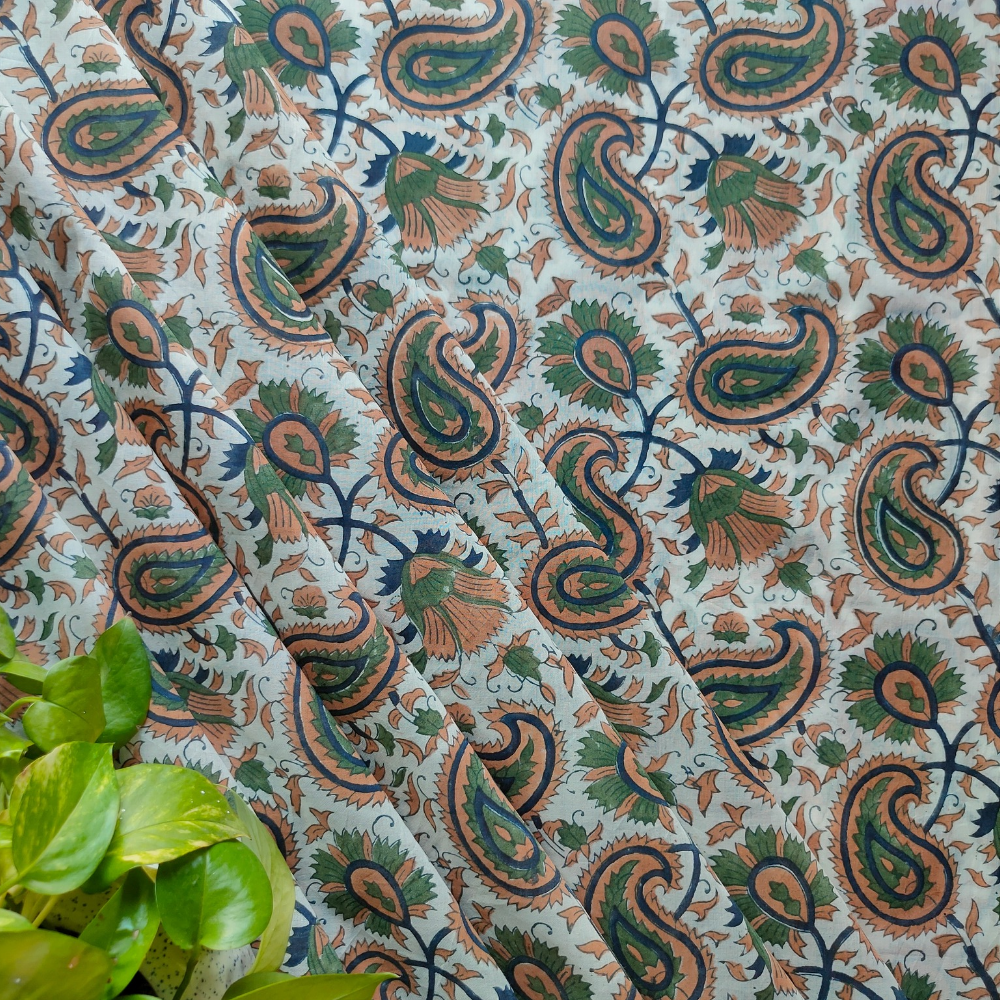 Aartyz green ambi print fabric