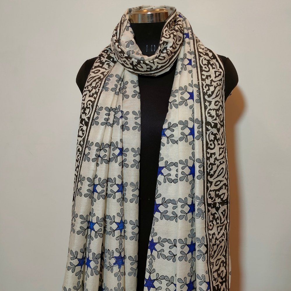 Aartyz blue geometric print dupatta