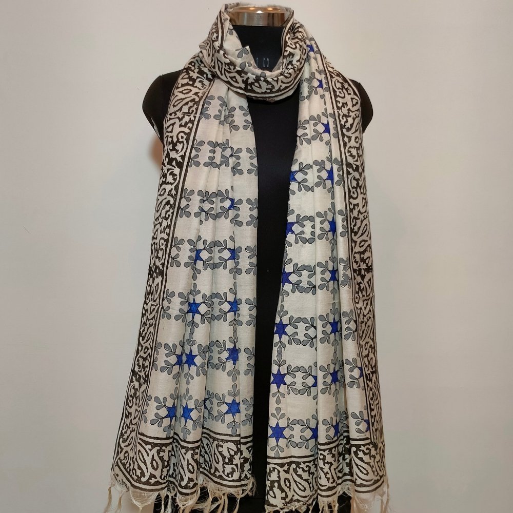 Aartyz blue geometric print dupatta