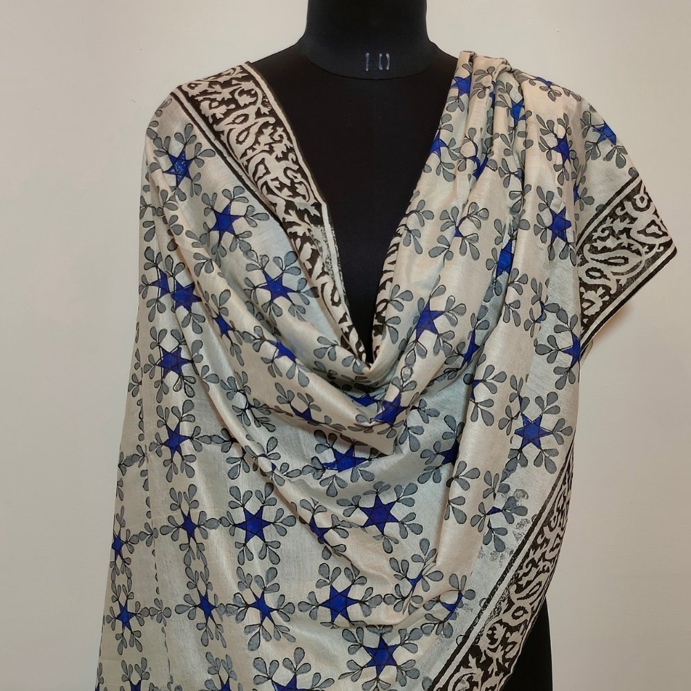 Aartyz blue geometric print dupatta