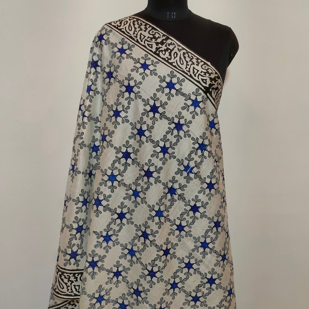 Aartyz blue geometric print dupatta