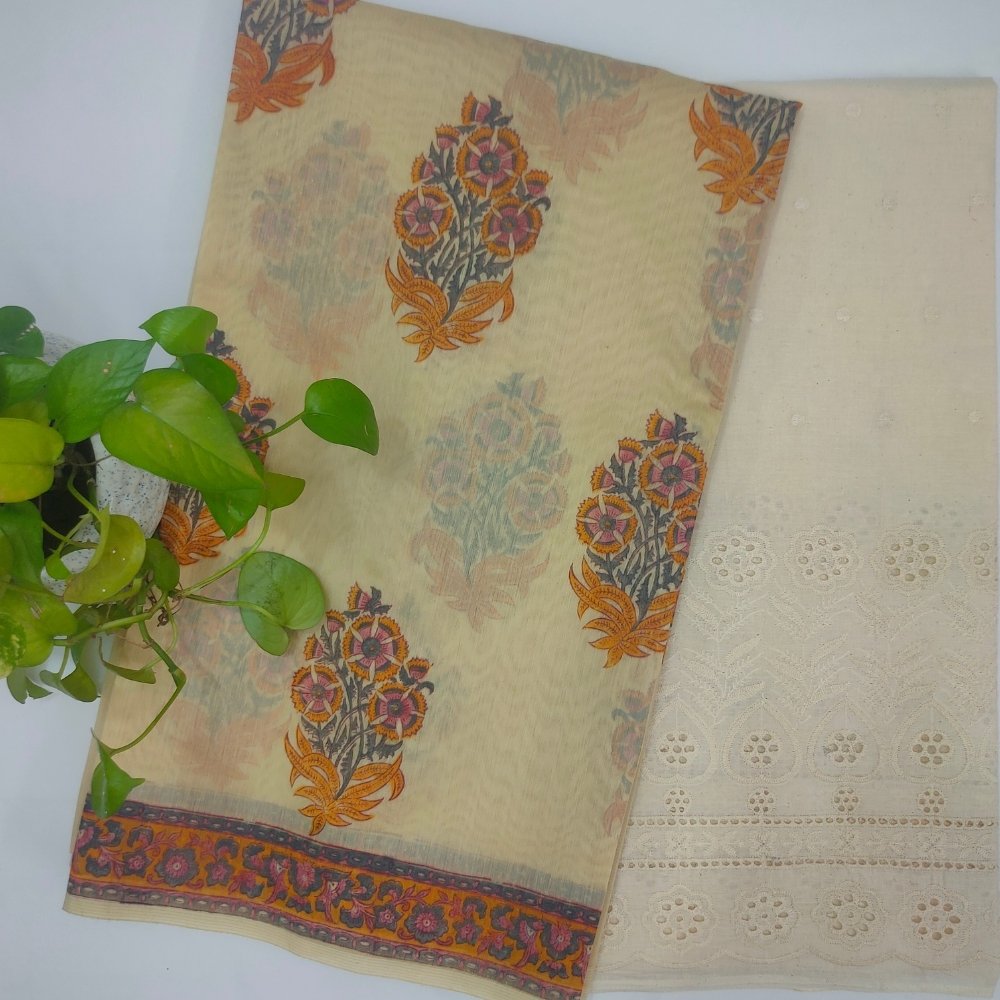 Aartyz multi hue floral dress material