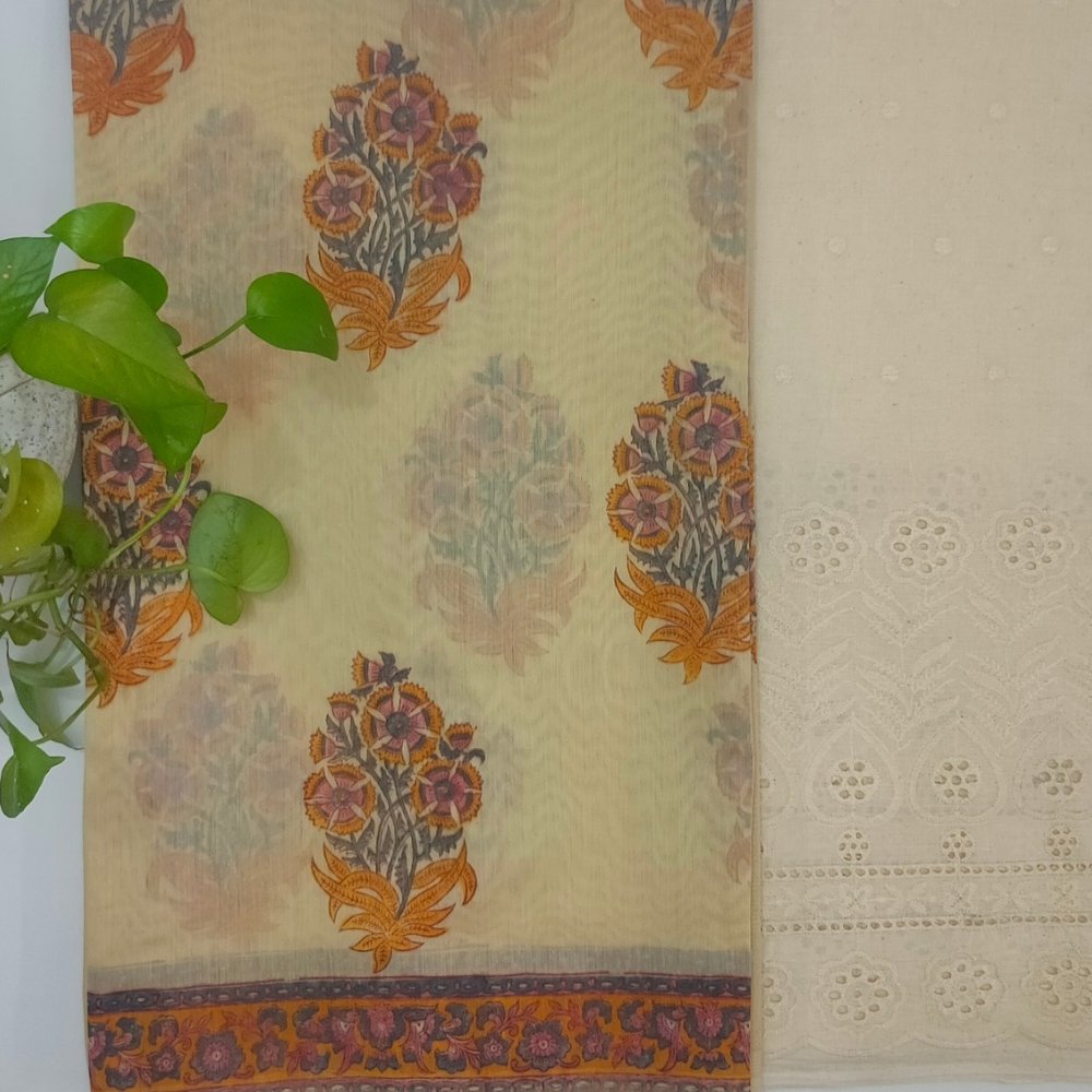 Aartyz multi hue floral dress material