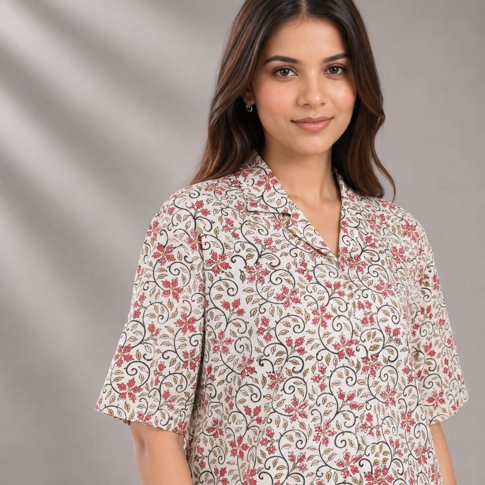 Aartyz overall floral print shirt