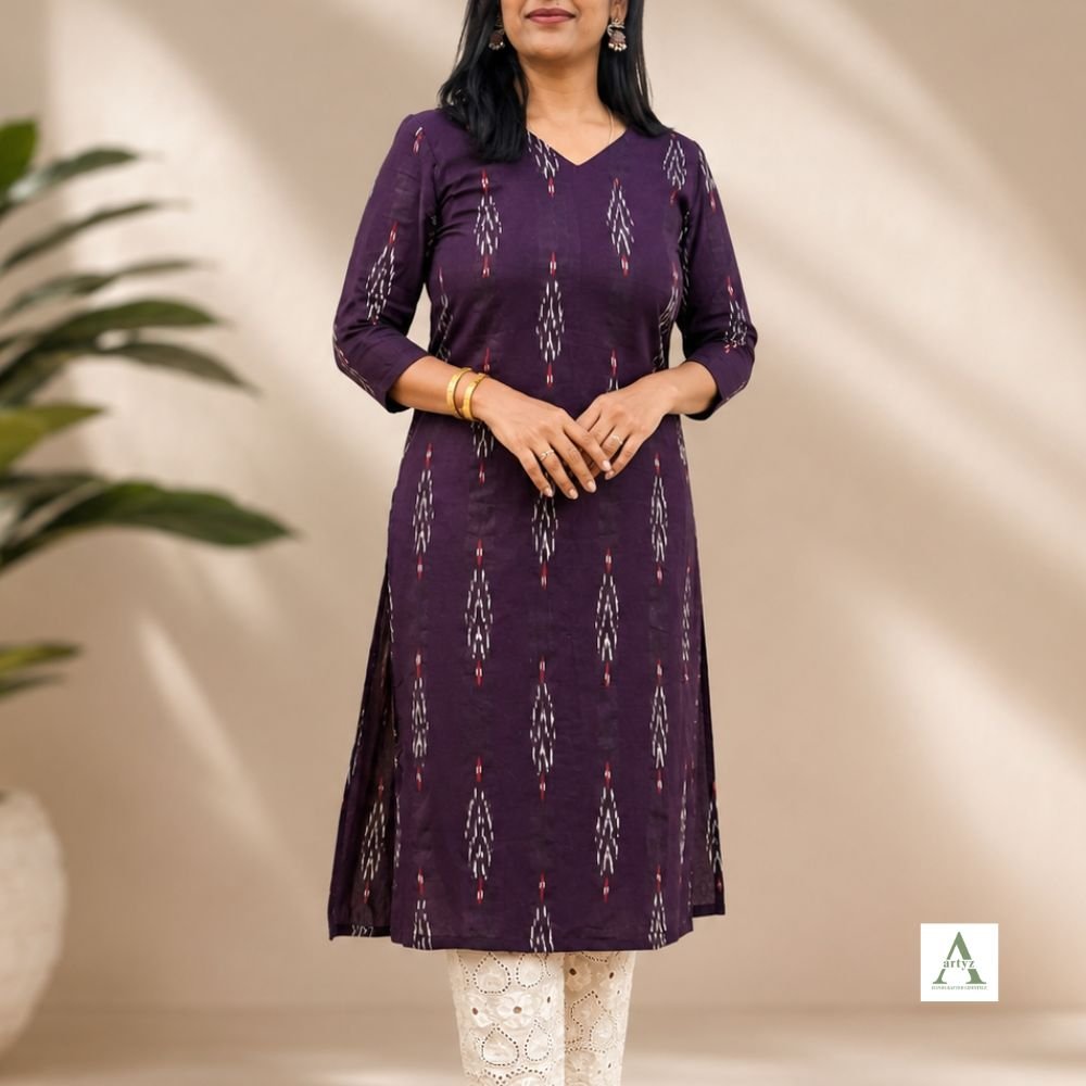 Aartyz black ikat kurti